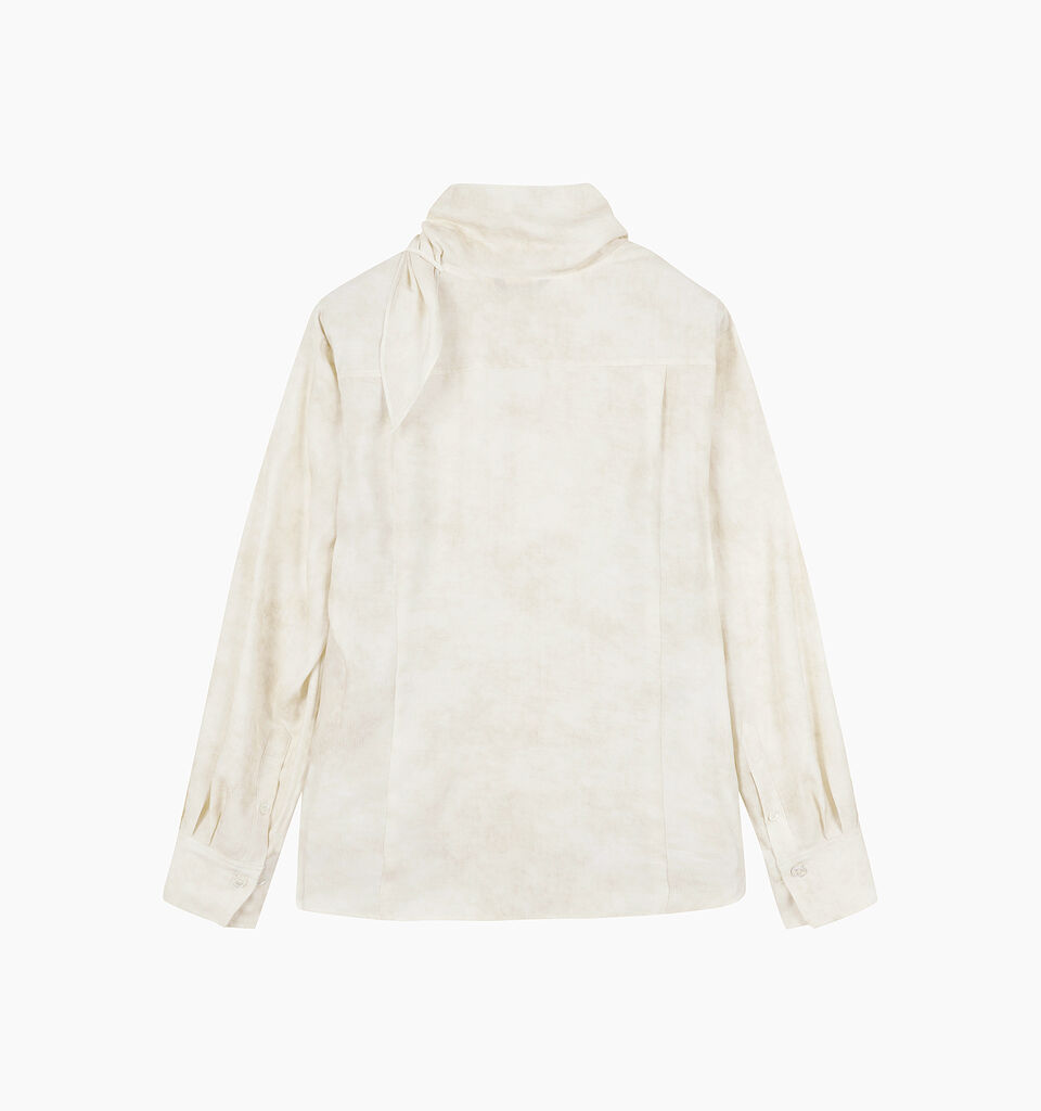 Cream shirt with scarf - sisley k shirts - Creamy White | Sisley K image number 3